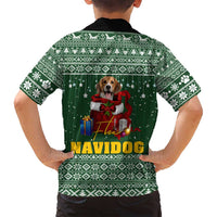 Funny Christmas Gift Beagle Christmas Family Matching Off Shoulder Short Dress and Hawaiian Shirt Xmas Holiday Patterns - Wonder Print Shop