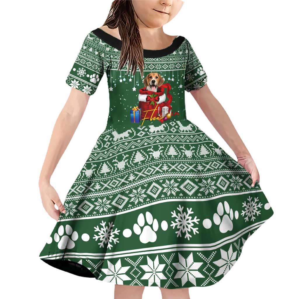 Funny Christmas Gift Beagle Christmas Family Matching Off Shoulder Short Dress and Hawaiian Shirt Xmas Holiday Patterns - Wonder Print Shop