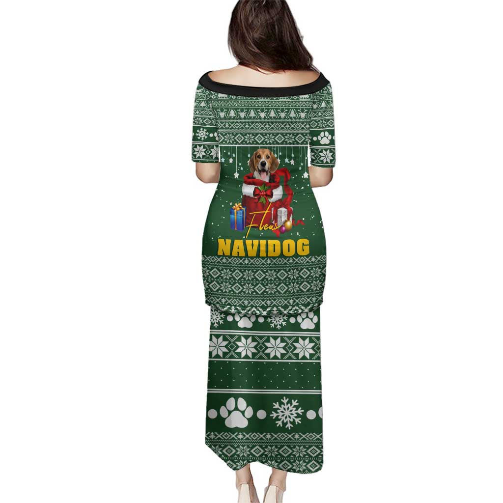 Funny Christmas Gift Beagle Christmas Family Matching Puletasi and Hawaiian Shirt Xmas Holiday Patterns - Wonder Print Shop