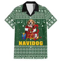 Funny Christmas Gift Beagle Christmas Family Matching Short Sleeve Bodycon Dress and Hawaiian Shirt Xmas Holiday Patterns - Wonder Print Shop