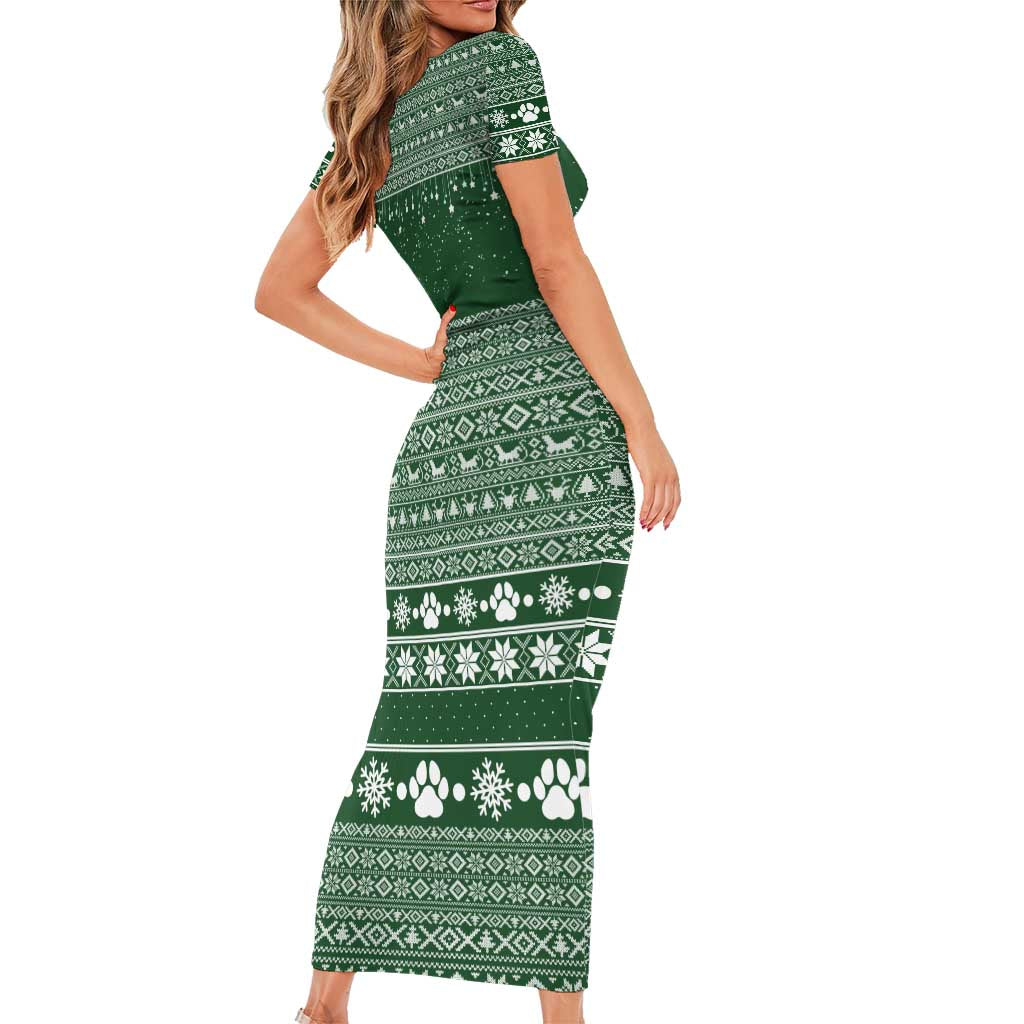 Funny Christmas Gift Beagle Christmas Family Matching Short Sleeve Bodycon Dress and Hawaiian Shirt Xmas Holiday Patterns - Wonder Print Shop
