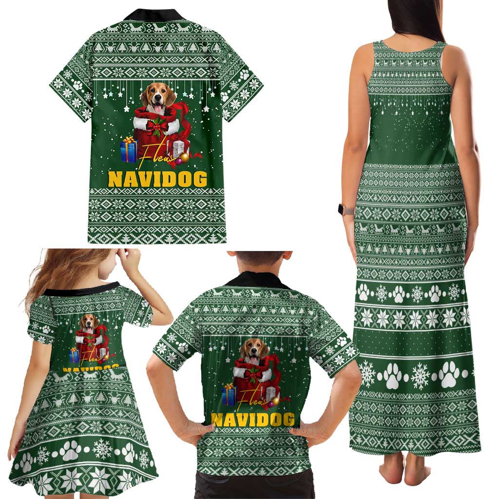 Funny Christmas Gift Beagle Christmas Family Matching Tank Maxi Dress and Hawaiian Shirt Xmas Holiday Patterns - Wonder Print Shop