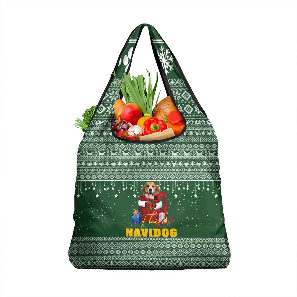 Funny Christmas Gift Beagle Christmas Grocery Bag Xmas Holiday Patterns - Wonder Print Shop