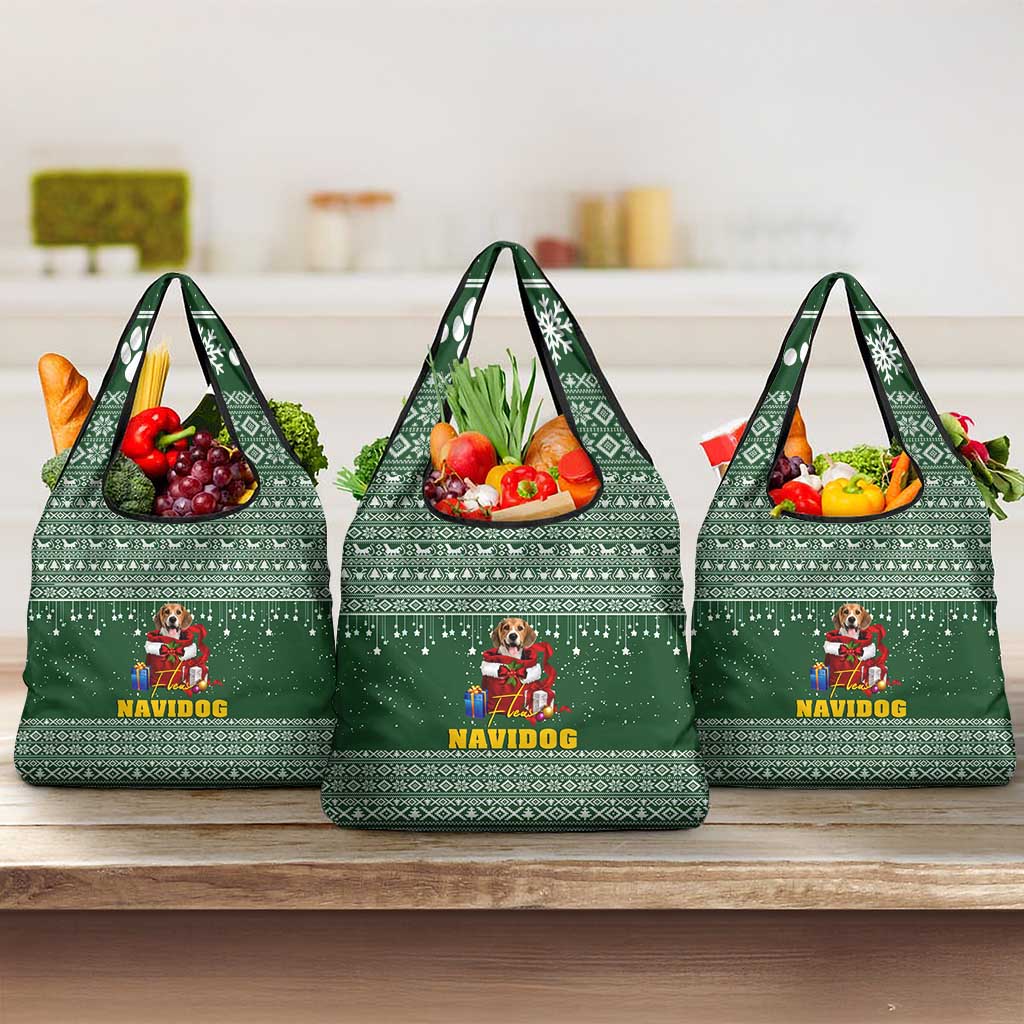 Funny Christmas Gift Beagle Christmas Grocery Bag Xmas Holiday Patterns - Wonder Print Shop