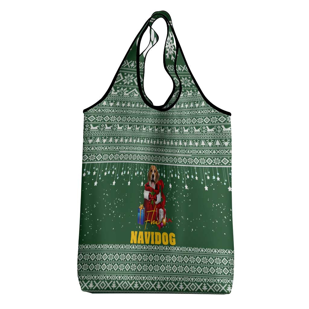 Funny Christmas Gift Beagle Christmas Grocery Bag Xmas Holiday Patterns - Wonder Print Shop