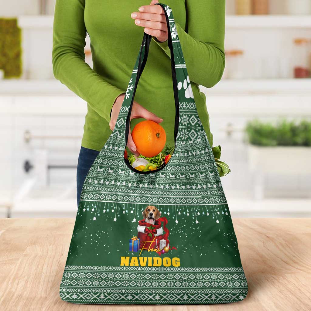 Funny Christmas Gift Beagle Christmas Grocery Bag Xmas Holiday Patterns - Wonder Print Shop