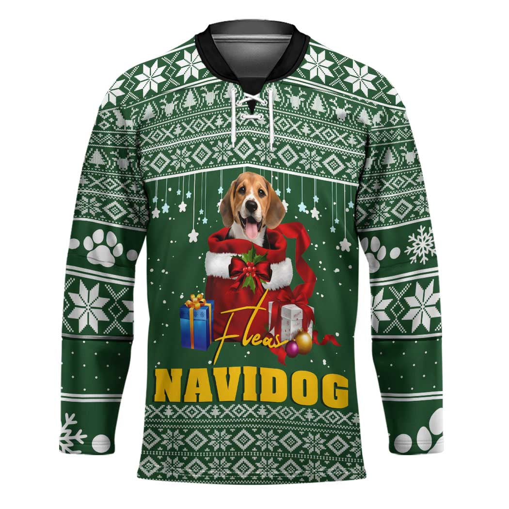 Funny Christmas Gift Beagle Christmas Hockey Jersey Xmas Holiday Patterns - Wonder Print Shop