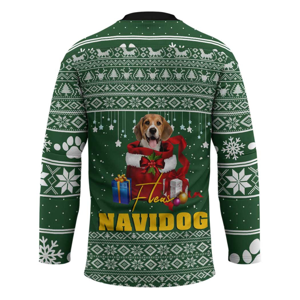 Funny Christmas Gift Beagle Christmas Hockey Jersey Xmas Holiday Patterns - Wonder Print Shop