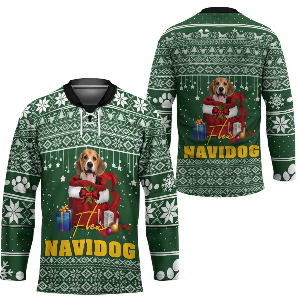 Funny Christmas Gift Beagle Christmas Hockey Jersey Xmas Holiday Patterns - Wonder Print Shop