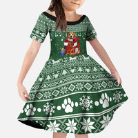 Funny Christmas Gift Beagle Christmas Kid Short Sleeve Dress Xmas Holiday Patterns - Wonder Print Shop