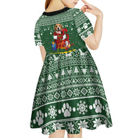 Funny Christmas Gift Beagle Christmas Kid Short Sleeve Dress Xmas Holiday Patterns - Wonder Print Shop