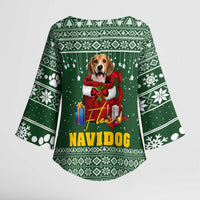 Funny Christmas Gift Beagle Christmas Kimono Sleeve Blouse Xmas Holiday Patterns - Wonder Print Shop