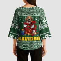 Funny Christmas Gift Beagle Christmas Kimono Sleeve Blouse Xmas Holiday Patterns - Wonder Print Shop
