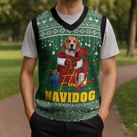 Funny Christmas Gift Beagle Christmas Knitted V-Neck Vest Xmas Holiday Patterns - Wonder Print Shop