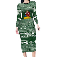 Funny Christmas Gift Beagle Christmas Long Sleeve Bodycon Dress Xmas Holiday Patterns - Wonder Print Shop