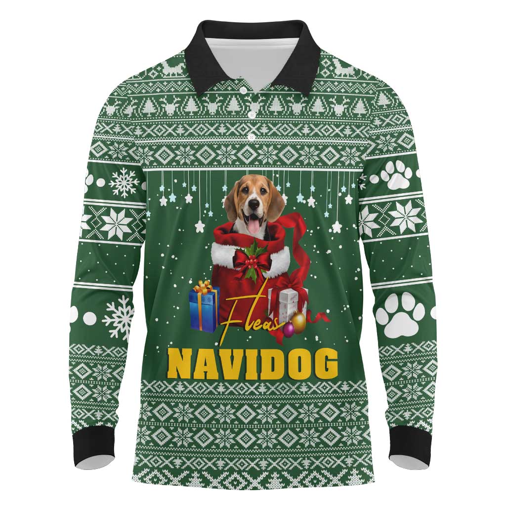 Funny Christmas Gift Beagle Christmas Long Sleeve Polo Shirt Xmas Holiday Patterns - Wonder Print Shop