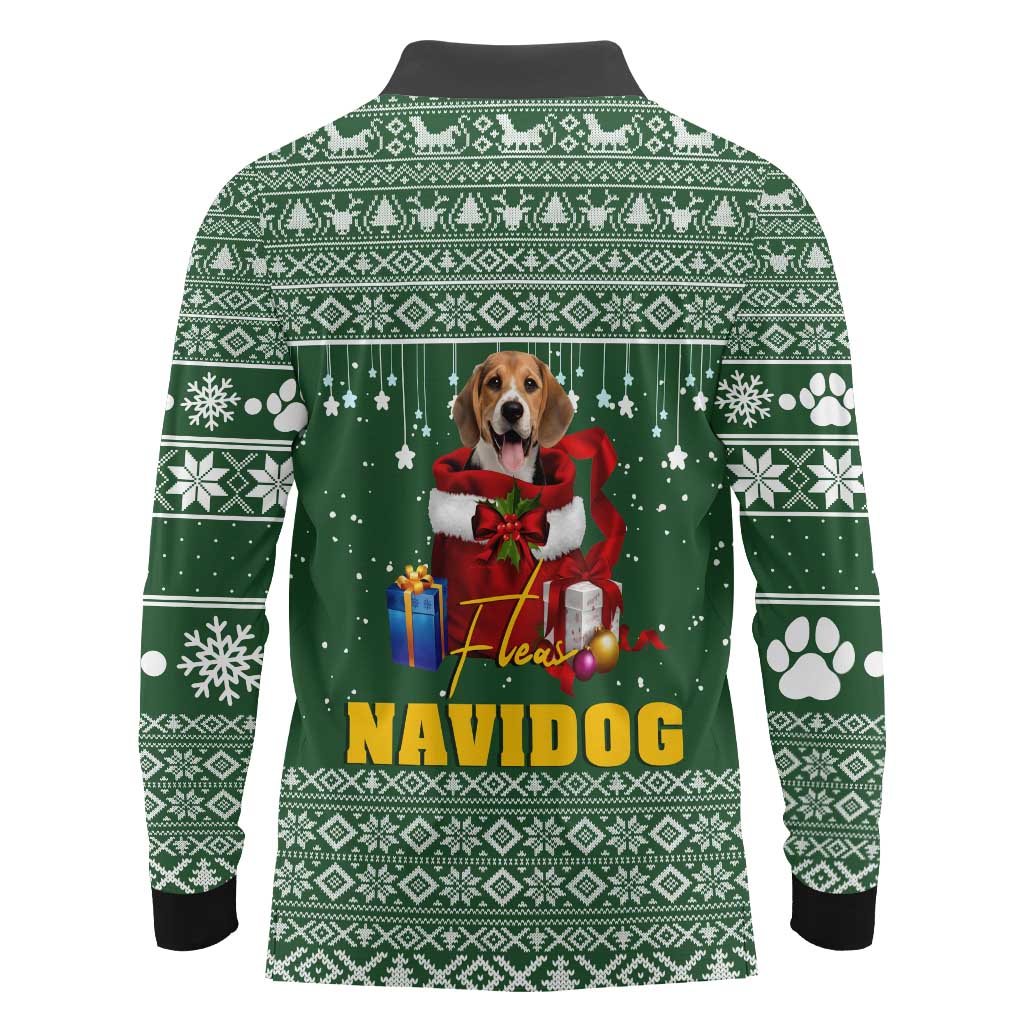 Funny Christmas Gift Beagle Christmas Long Sleeve Polo Shirt Xmas Holiday Patterns - Wonder Print Shop