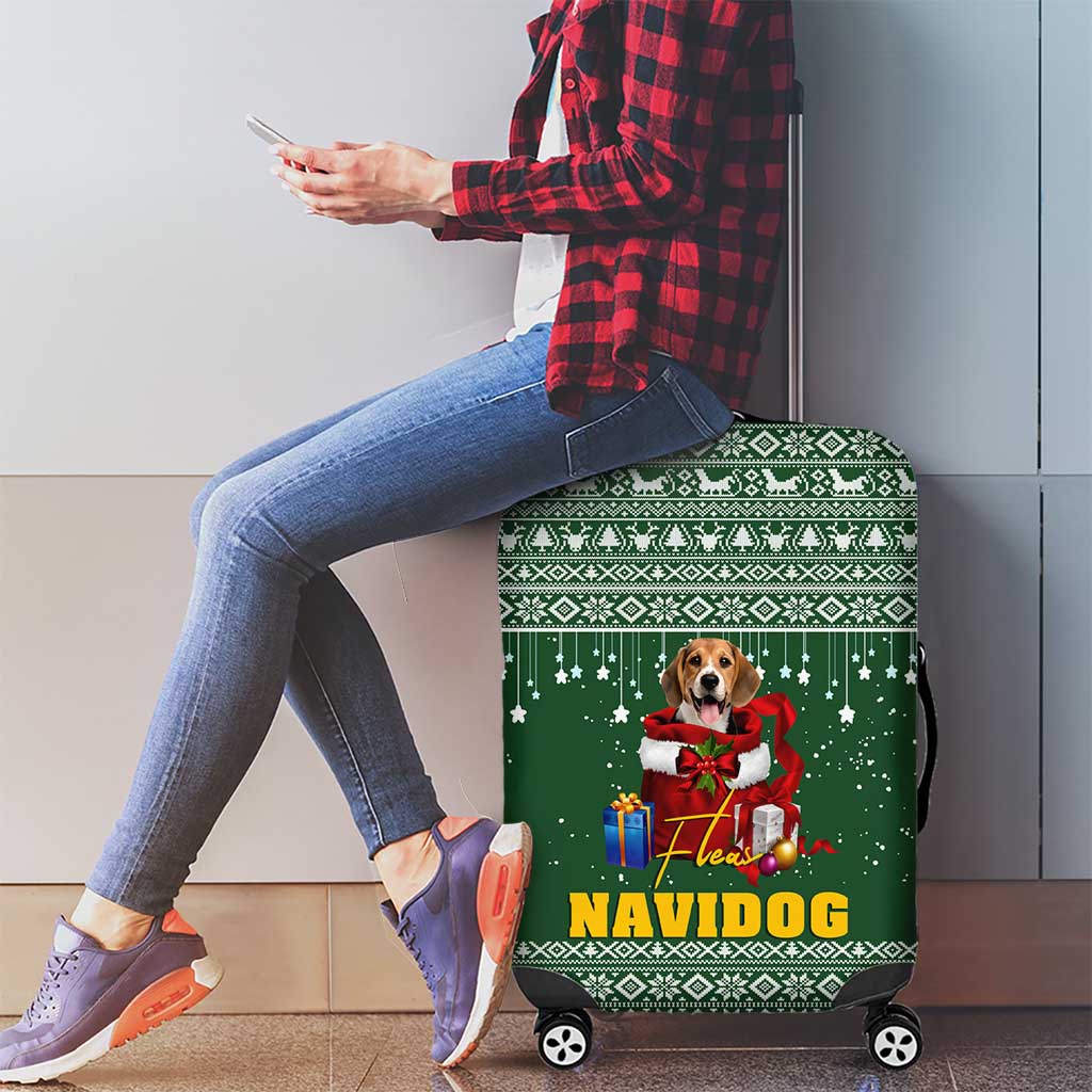 Funny Christmas Gift Beagle Christmas Luggage Cover Xmas Holiday Patterns - Wonder Print Shop