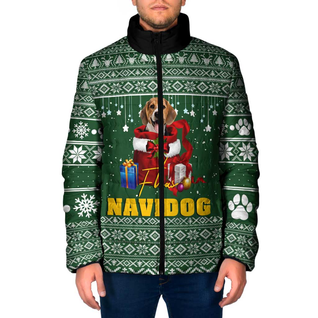 Funny Christmas Gift Beagle Christmas Padded Jacket Xmas Holiday Patterns - Wonder Print Shop