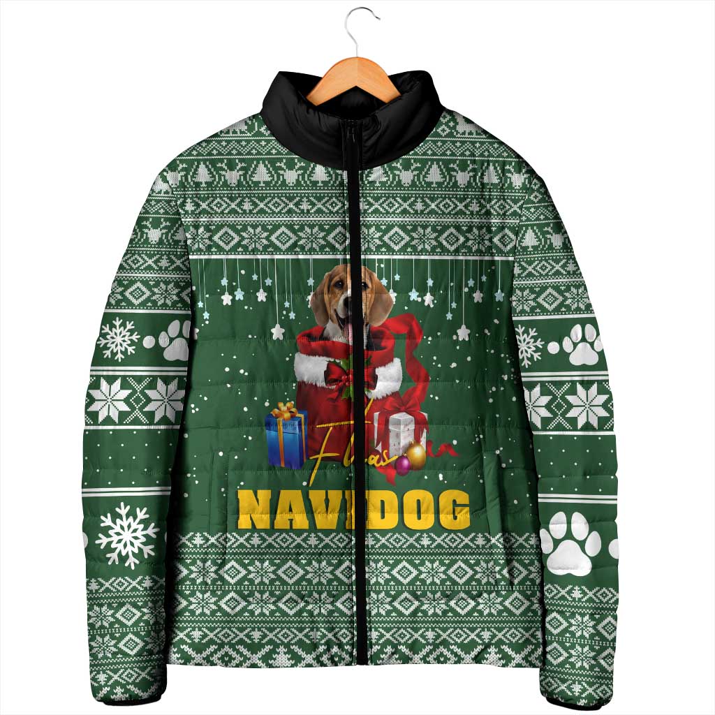 Funny Christmas Gift Beagle Christmas Padded Jacket Xmas Holiday Patterns - Wonder Print Shop