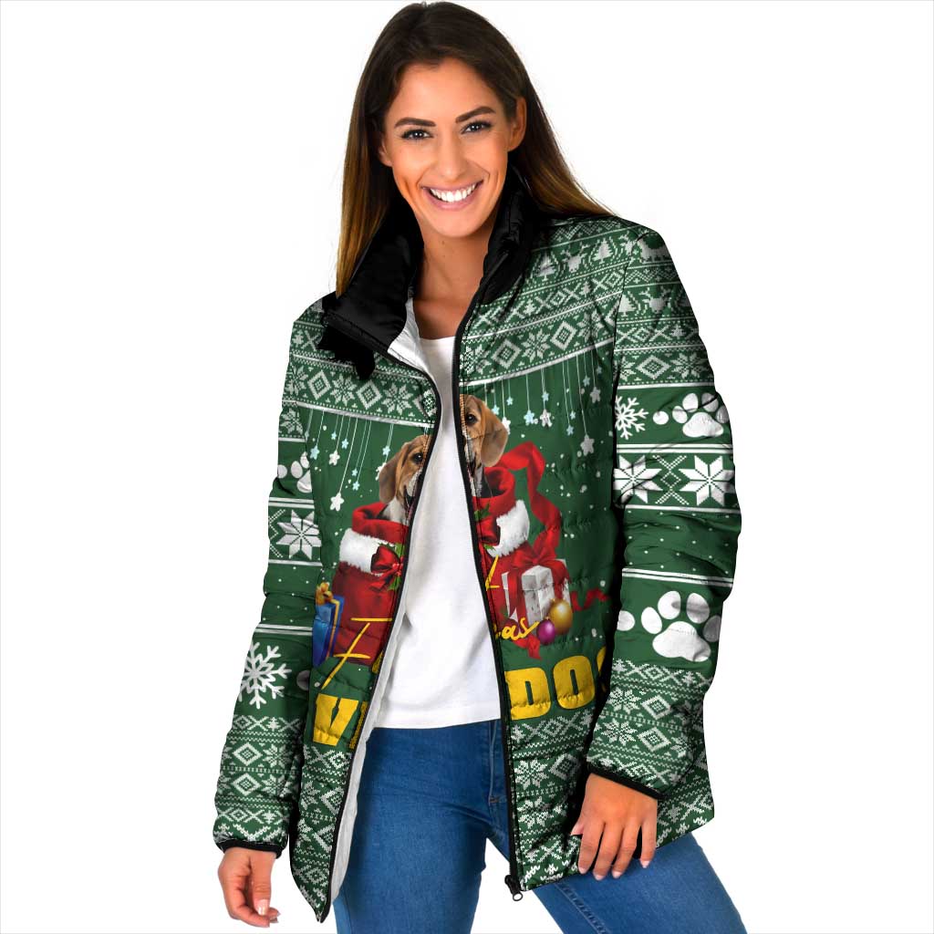 Funny Christmas Gift Beagle Christmas Padded Jacket Xmas Holiday Patterns - Wonder Print Shop