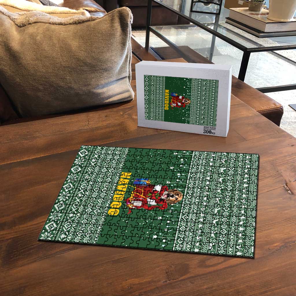 Funny Christmas Gift Beagle Christmas Puzzle Xmas Holiday Patterns - Wonder Print Shop