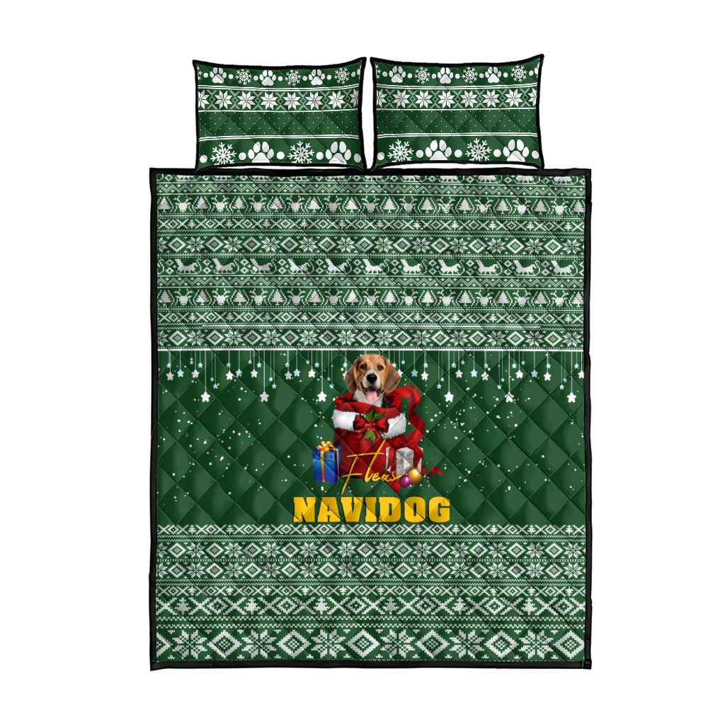 Funny Christmas Gift Beagle Christmas Quilt Bed Set Xmas Holiday Patterns - Wonder Print Shop