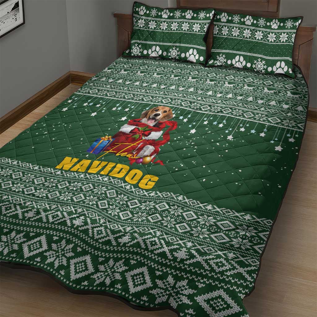Funny Christmas Gift Beagle Christmas Quilt Bed Set Xmas Holiday Patterns - Wonder Print Shop
