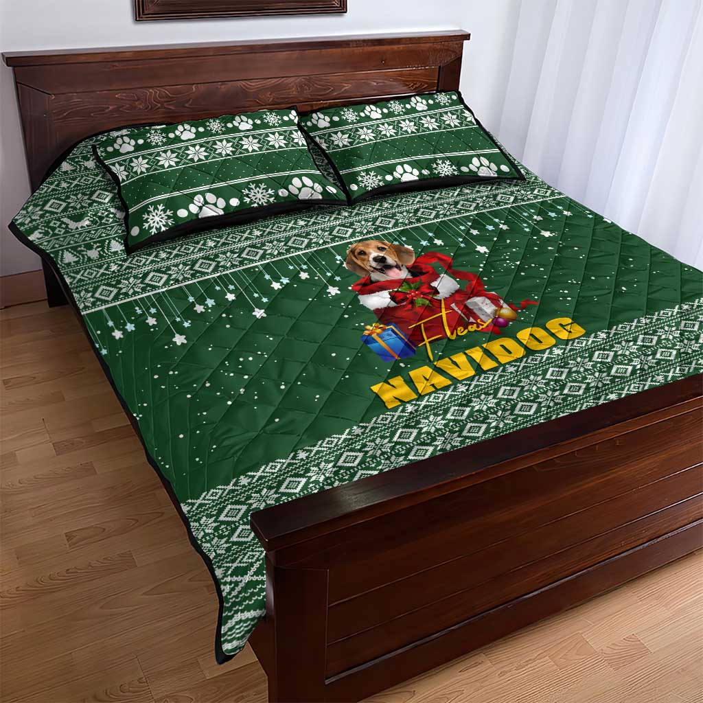 Funny Christmas Gift Beagle Christmas Quilt Bed Set Xmas Holiday Patterns - Wonder Print Shop