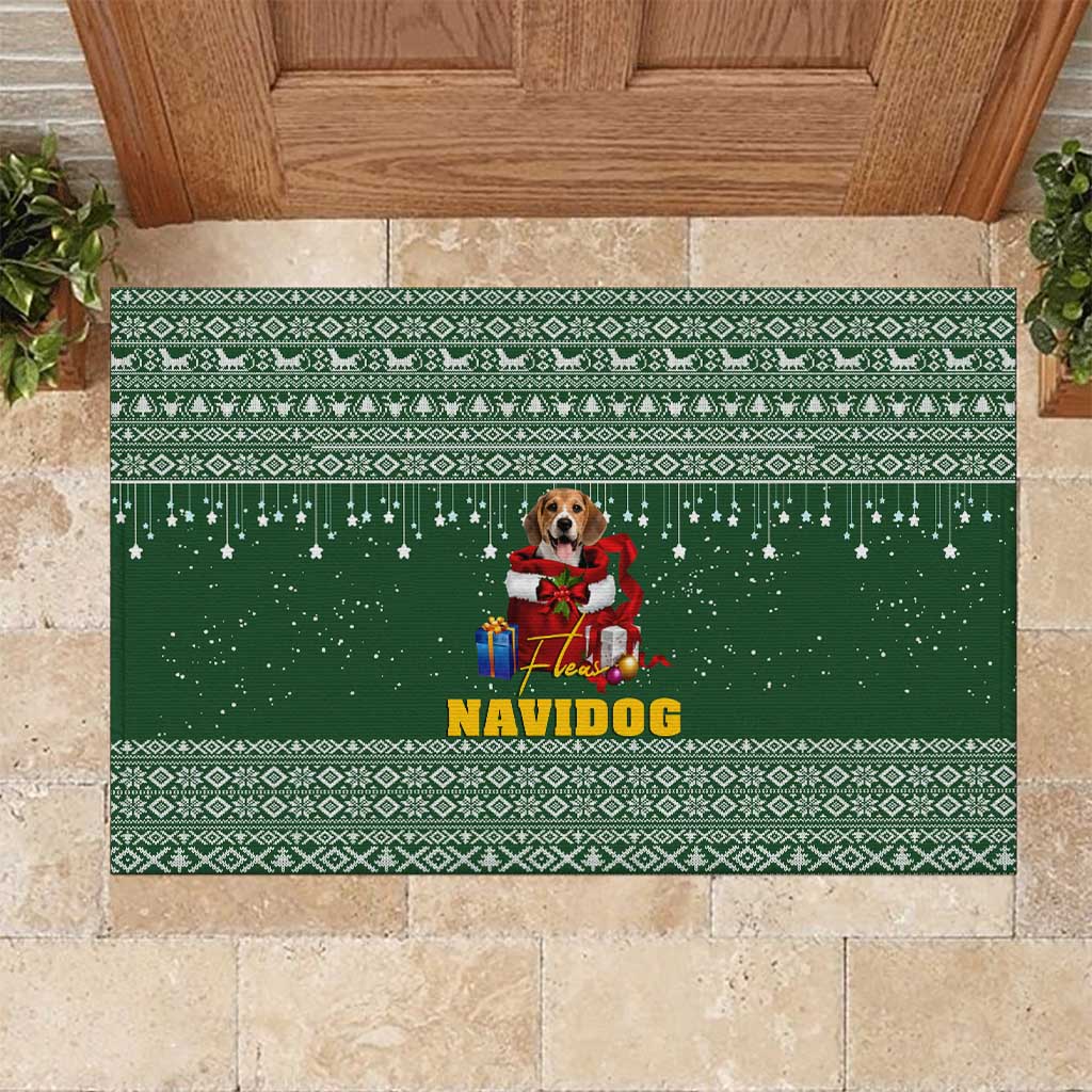 Funny Christmas Gift Beagle Christmas Rubber Doormat Xmas Holiday Patterns - Wonder Print Shop