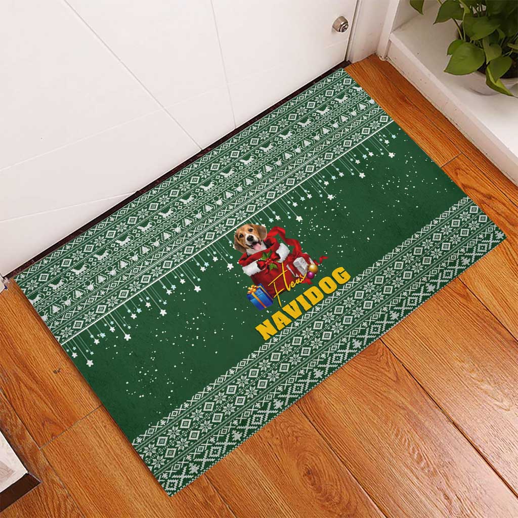 Funny Christmas Gift Beagle Christmas Rubber Doormat Xmas Holiday Patterns - Wonder Print Shop