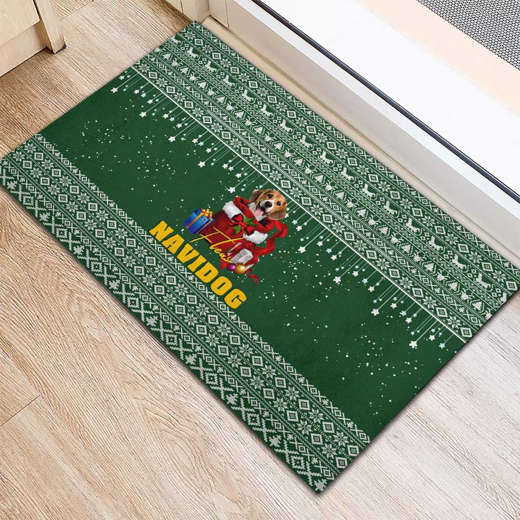 Funny Christmas Gift Beagle Christmas Rubber Doormat Xmas Holiday Patterns - Wonder Print Shop