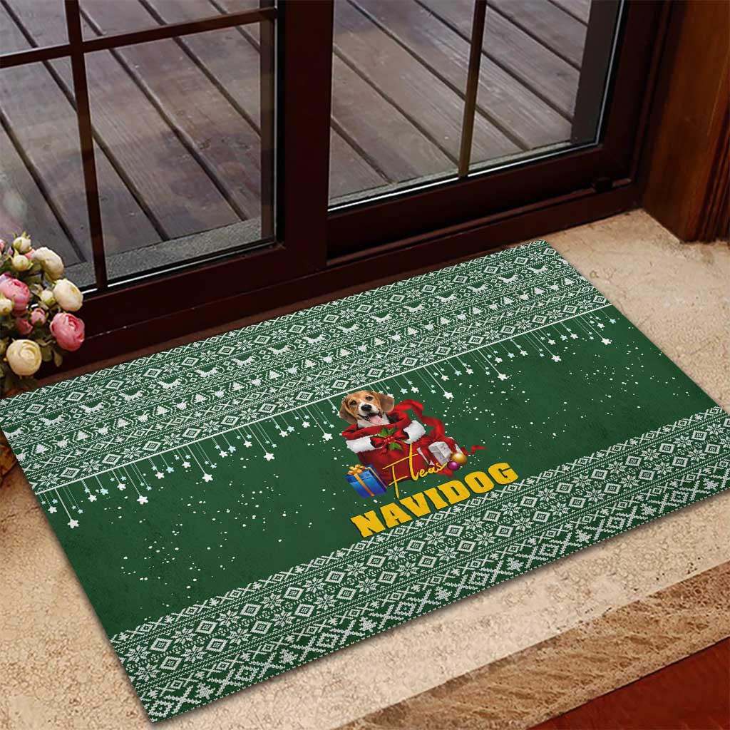 Funny Christmas Gift Beagle Christmas Rubber Doormat Xmas Holiday Patterns - Wonder Print Shop