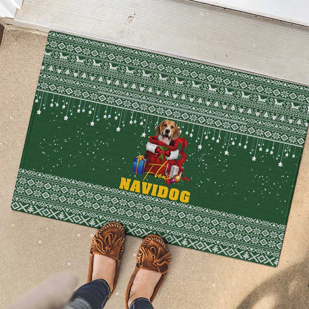 Funny Christmas Gift Beagle Christmas Rubber Doormat Xmas Holiday Patterns - Wonder Print Shop