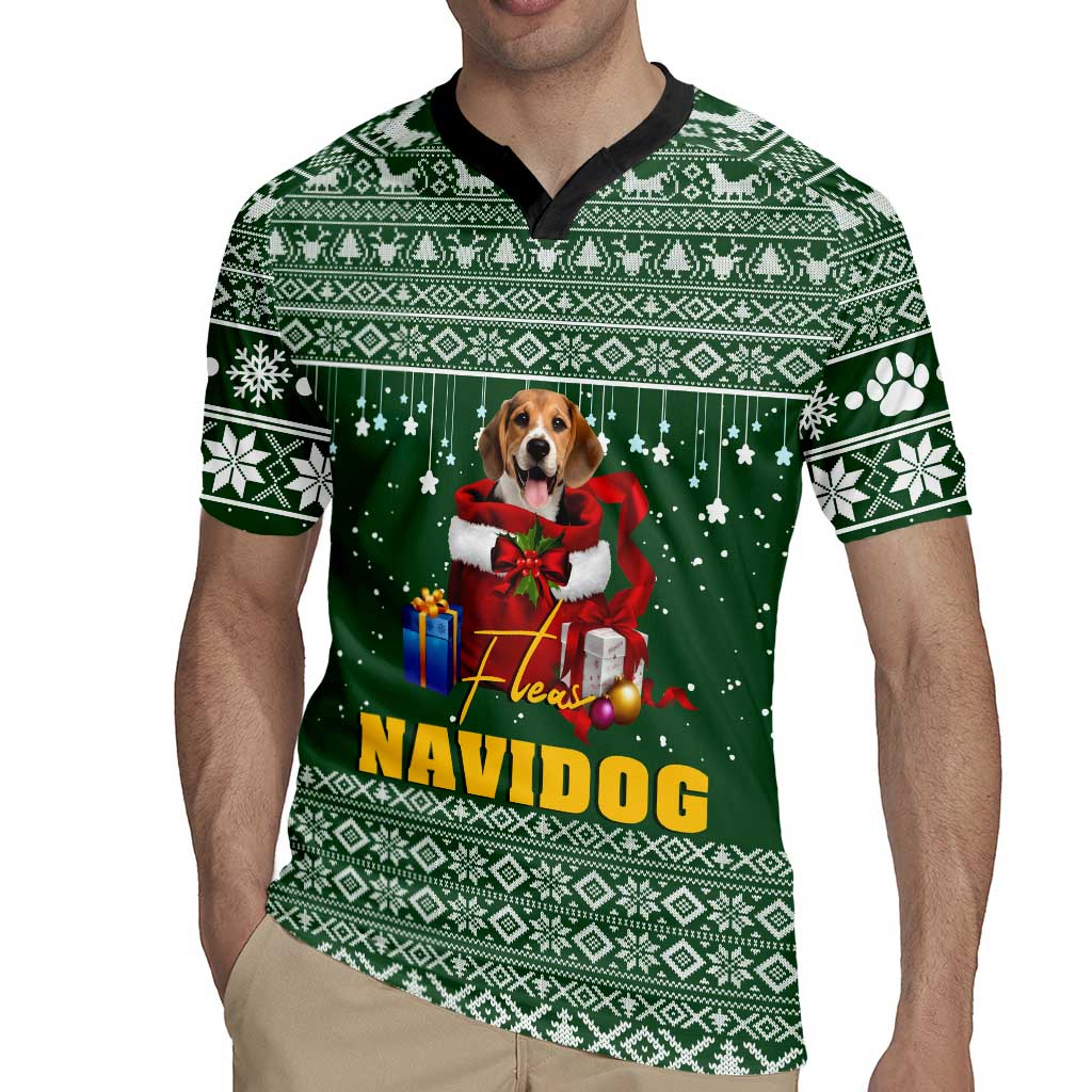 Funny Christmas Gift Beagle Christmas Rugby Jersey Xmas Holiday Patterns - Wonder Print Shop