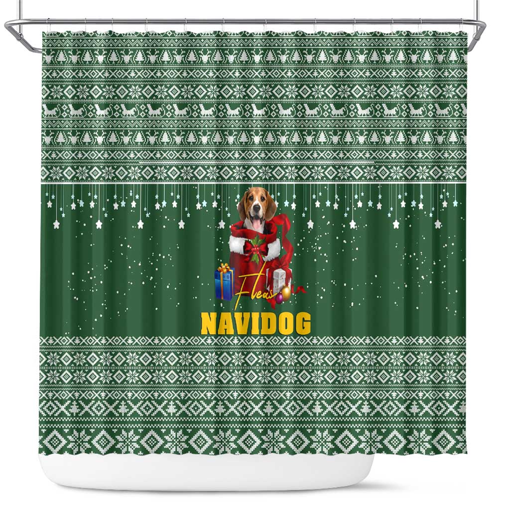 Funny Christmas Gift Beagle Christmas Shower Curtain Xmas Holiday Patterns - Wonder Print Shop