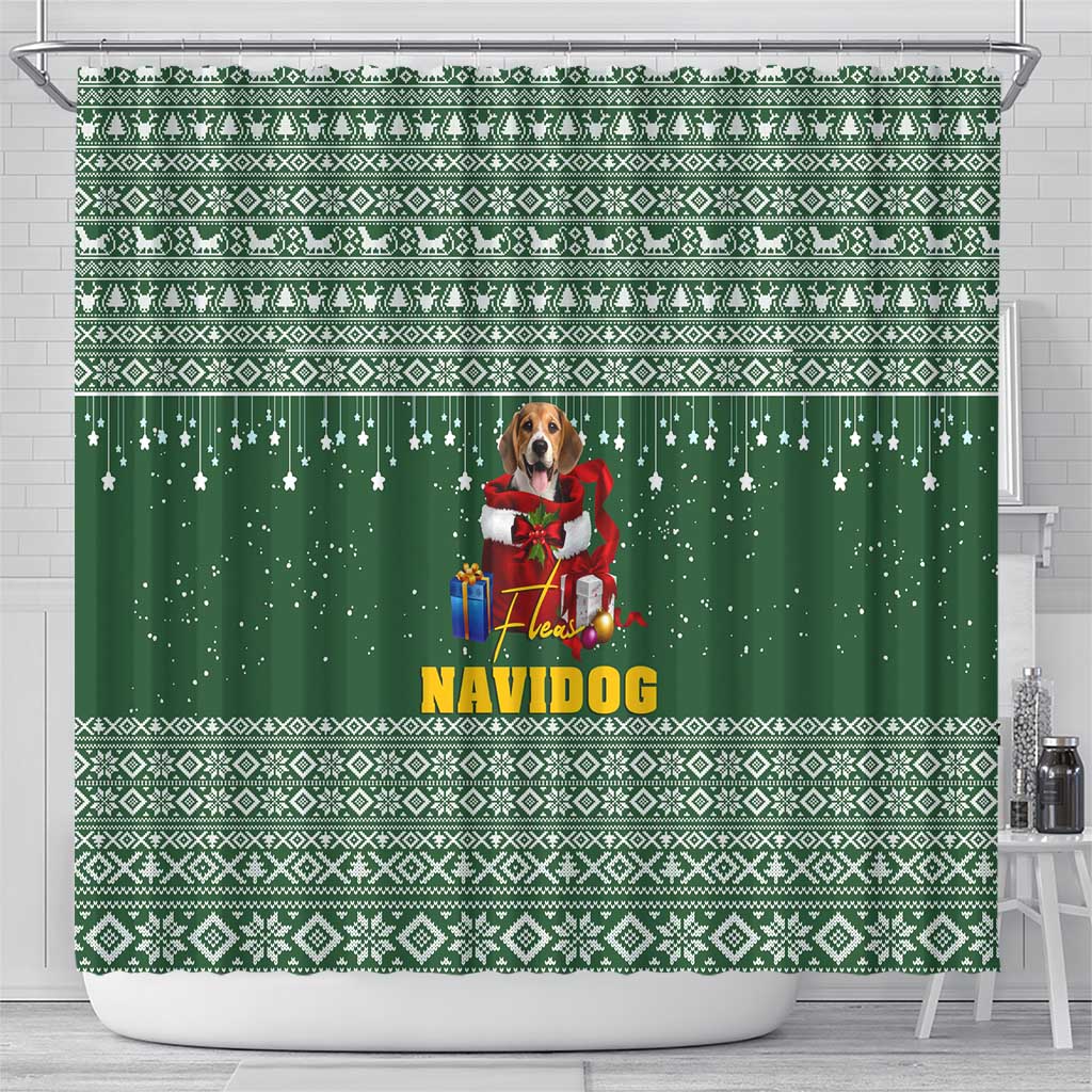 Funny Christmas Gift Beagle Christmas Shower Curtain Xmas Holiday Patterns - Wonder Print Shop
