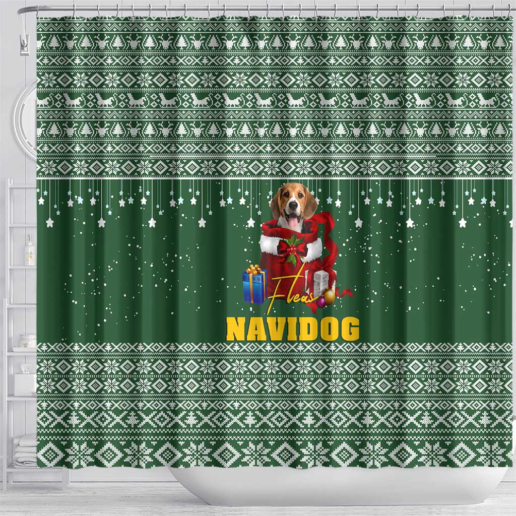 Funny Christmas Gift Beagle Christmas Shower Curtain Xmas Holiday Patterns - Wonder Print Shop