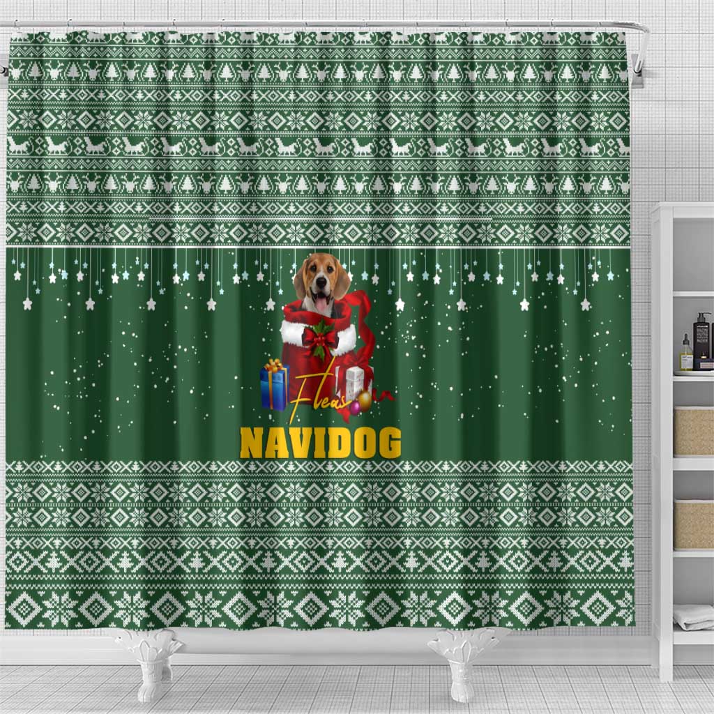 Funny Christmas Gift Beagle Christmas Shower Curtain Xmas Holiday Patterns - Wonder Print Shop