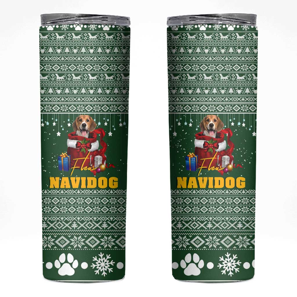Funny Christmas Gift Beagle Christmas Skinny Tumbler Xmas Holiday Patterns - Wonder Print Shop
