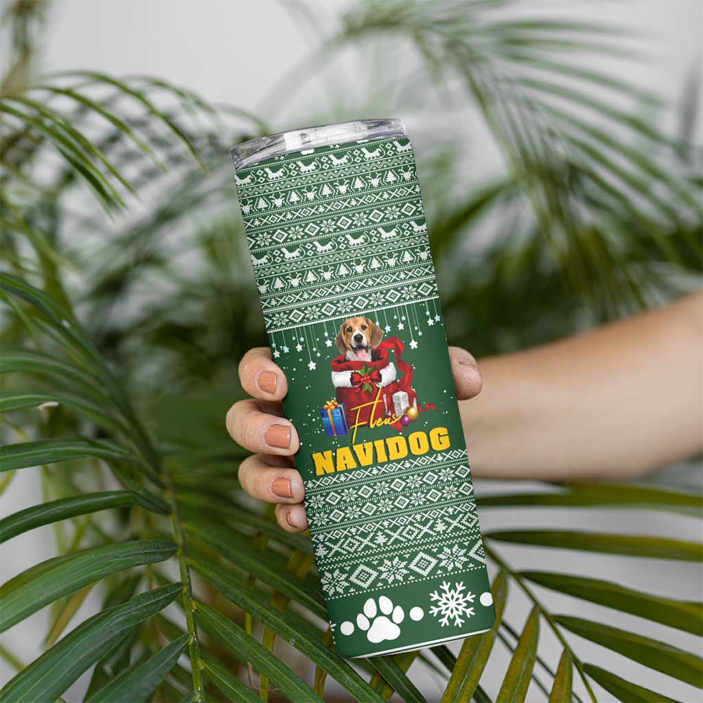 Funny Christmas Gift Beagle Christmas Skinny Tumbler Xmas Holiday Patterns - Wonder Print Shop