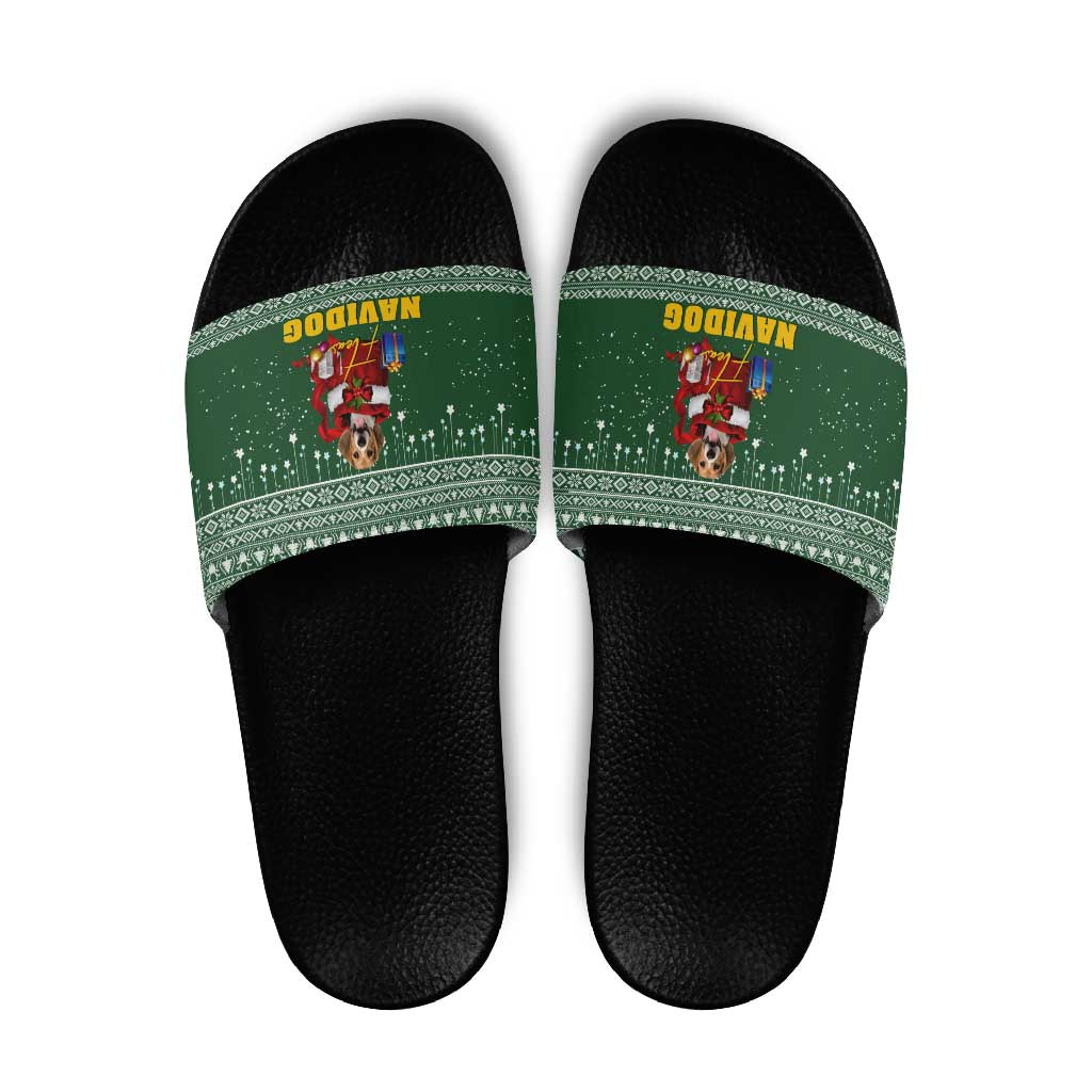 Funny Christmas Gift Beagle Christmas Slide Sandals Xmas Holiday Patterns - Wonder Print Shop