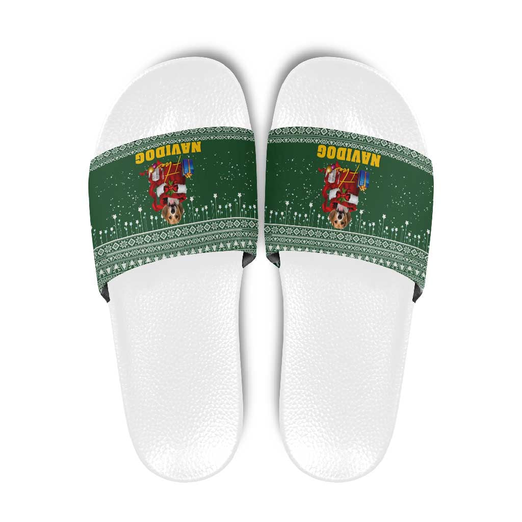 Funny Christmas Gift Beagle Christmas Slide Sandals Xmas Holiday Patterns - Wonder Print Shop