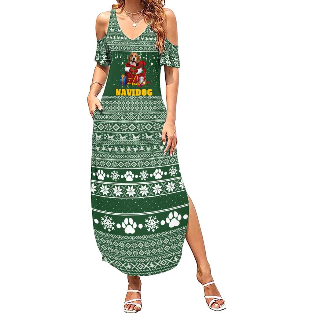 Funny Christmas Gift Beagle Christmas Summer Maxi Dress Xmas Holiday Patterns - Wonder Print Shop