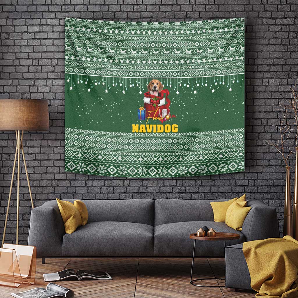 Funny Christmas Gift Beagle Christmas Tapestry Xmas Holiday Patterns - Wonder Print Shop