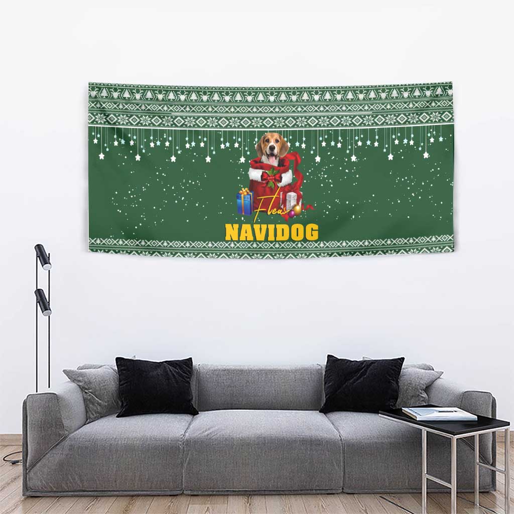 Funny Christmas Gift Beagle Christmas Tapestry Xmas Holiday Patterns - Wonder Print Shop