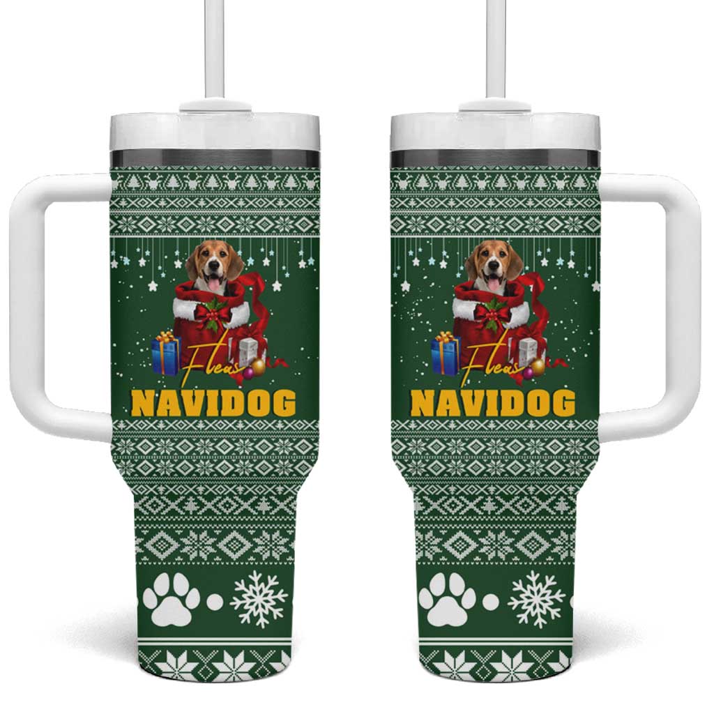 Funny Christmas Gift Beagle Christmas Tumbler With Handle Xmas Holiday Patterns - Wonder Print Shop