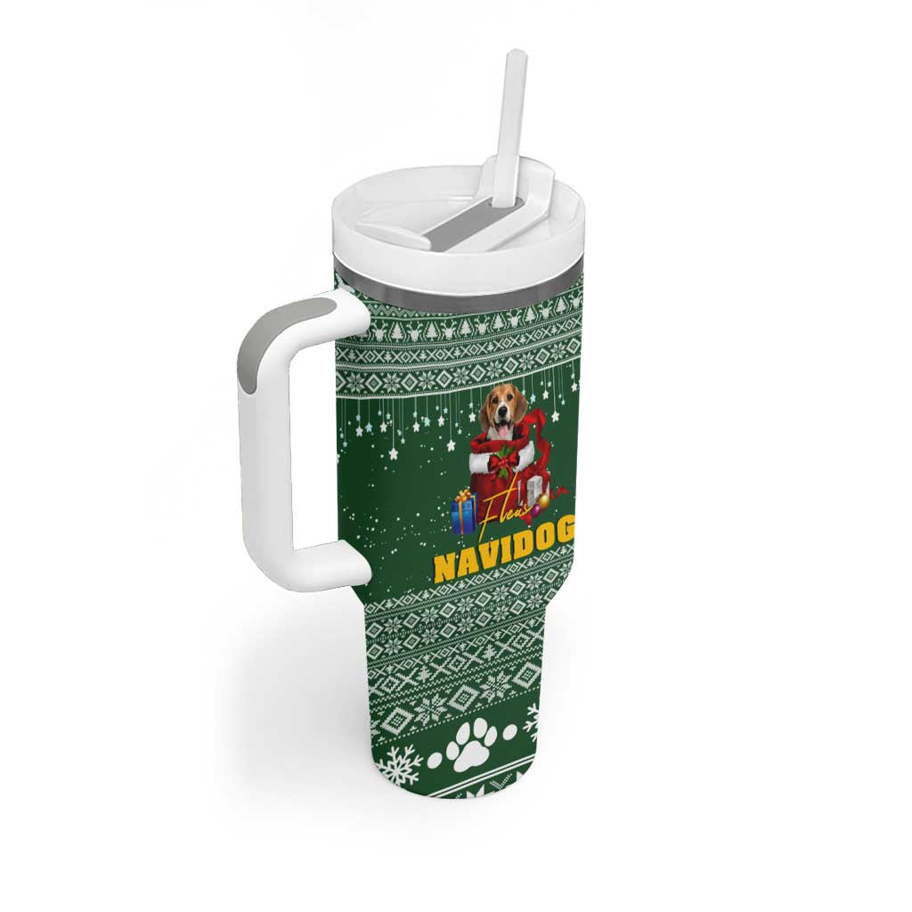 Funny Christmas Gift Beagle Christmas Tumbler With Handle Xmas Holiday Patterns - Wonder Print Shop