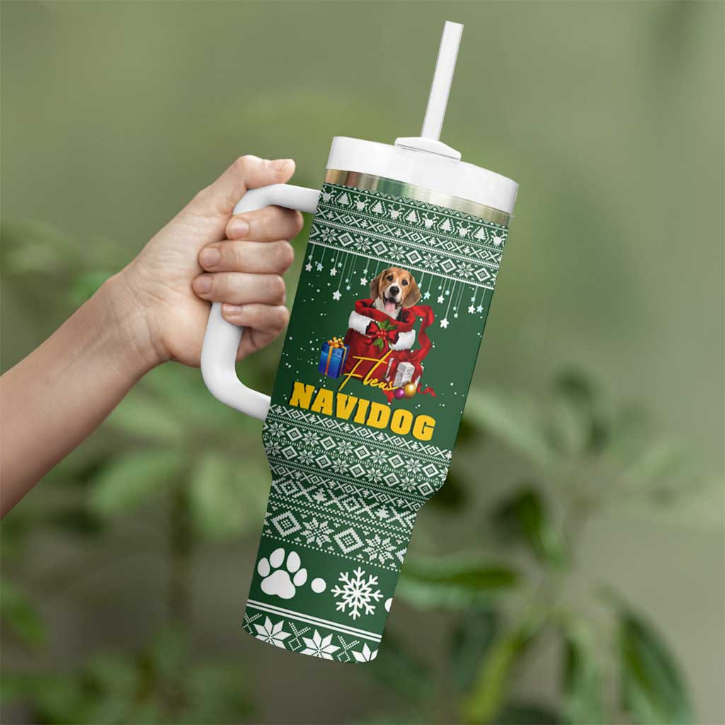 Funny Christmas Gift Beagle Christmas Tumbler With Handle Xmas Holiday Patterns - Wonder Print Shop