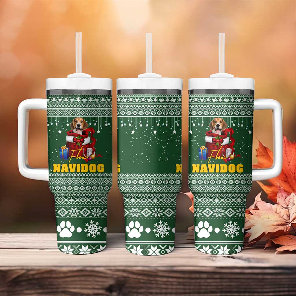 Funny Christmas Gift Beagle Christmas Tumbler With Handle Xmas Holiday Patterns - Wonder Print Shop